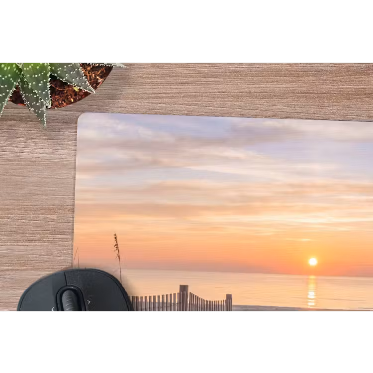 Zonsondergang - Strand - Zand muismat rubber klein -closeup