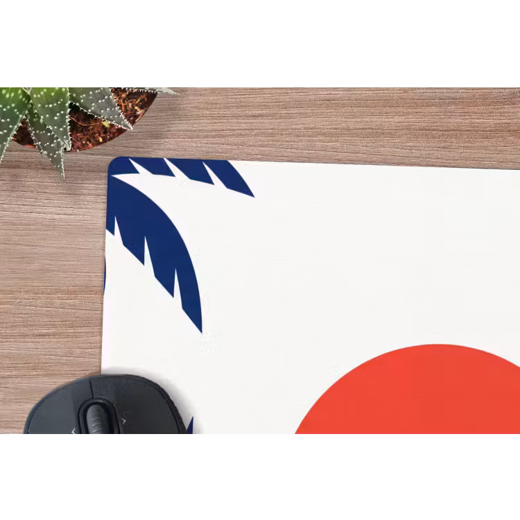Zonsondergang - Zee - Palmboom - Tropisch - Modern muismat rubber klein -closeup