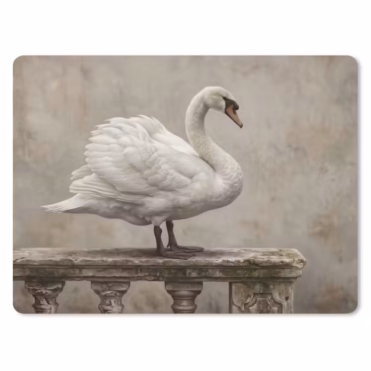 Zwaan - Elegant - Dieren - Wit muismat rubber klein -3d