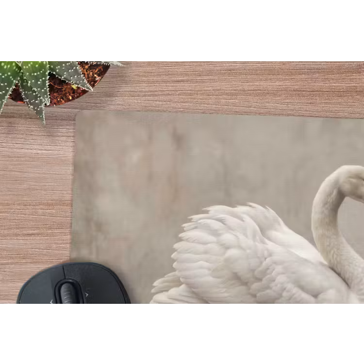 Zwaan - Elegant - Dieren - Wit muismat rubber klein -closeup