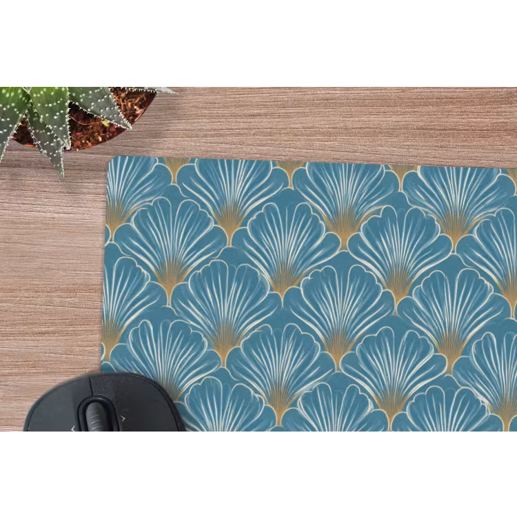 Symmetrisch - Patroon - Blauw muismat rubber klein 262 -closeup