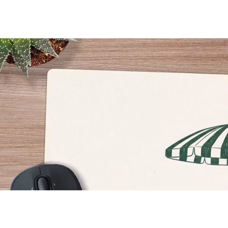 Terras - Illustratie - Groen muismat rubber klein -closeup