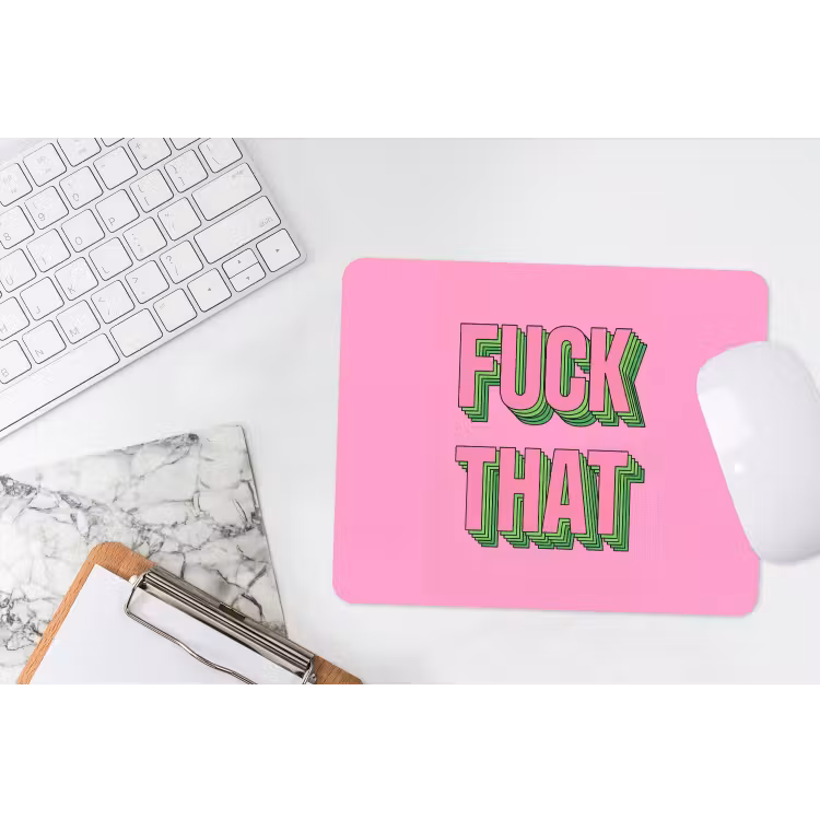 Tekst - Bold - Roze muismat rubber klein -witbureau