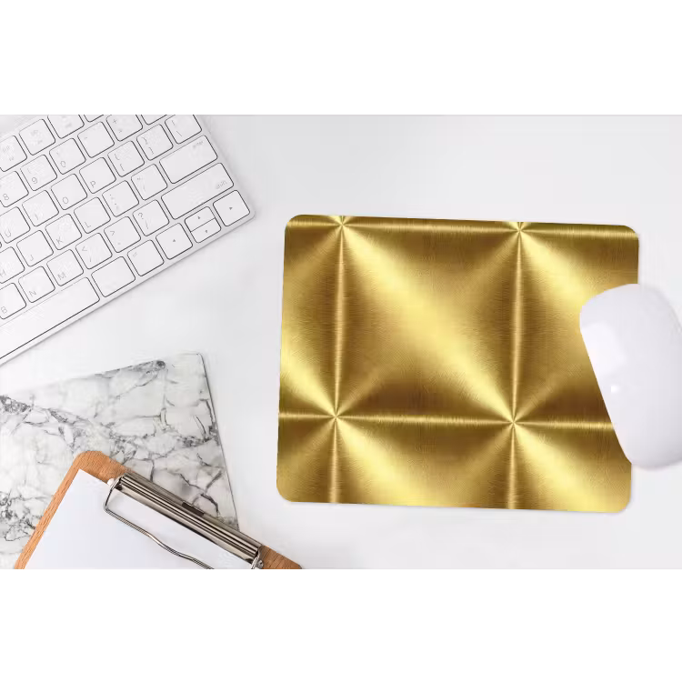 Textuur - Geborsteld Goud - Industrieel - Metallic muismat rubber klein 262 -witbureau