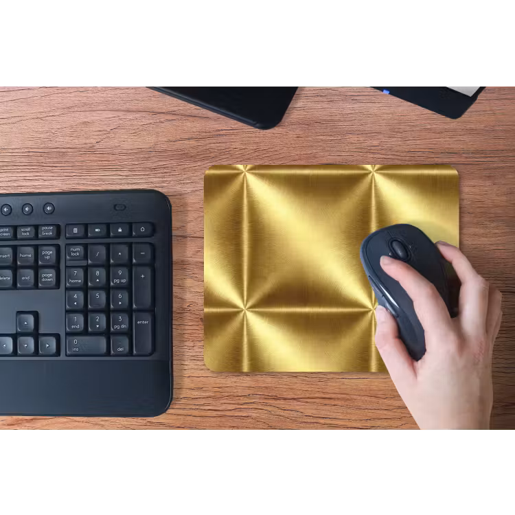 Textuur - Geborsteld Goud - Industrieel - Metallic muismat rubber klein 262 -toetsenbord