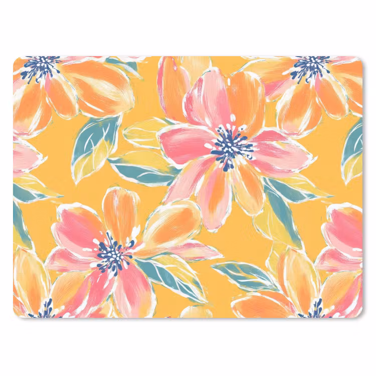 Textuur - Bloemen - Kleurrijk muismat rubber klein 262 -3d