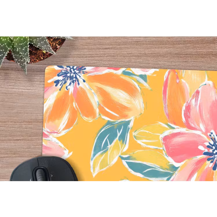 Textuur - Bloemen - Kleurrijk muismat rubber klein 262 -closeup