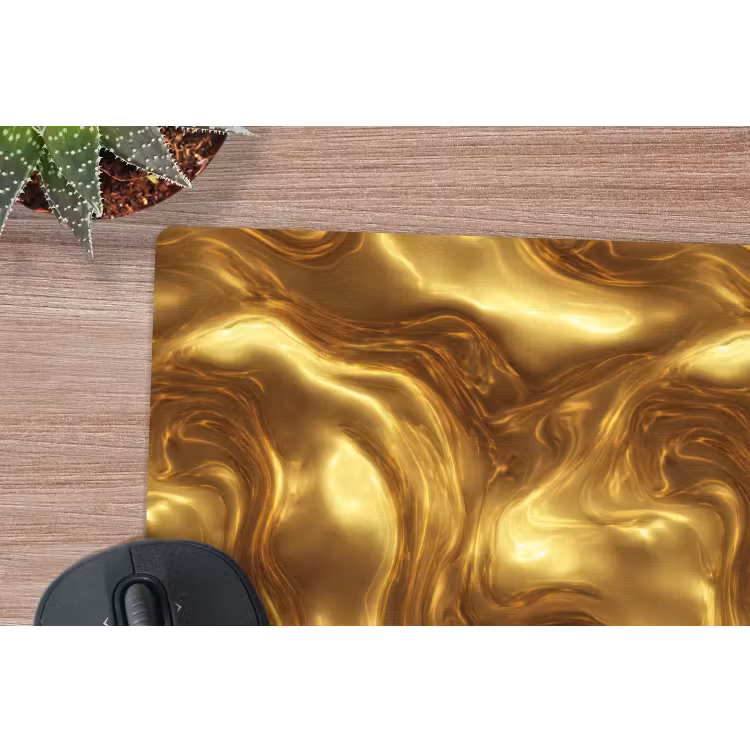 Textuur - Vloeibaar - Organisch - Goud muismat rubber klein 262 -closeup