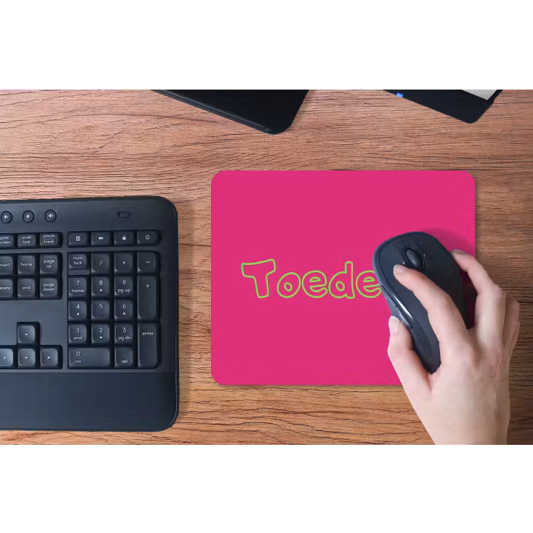 Toedeloe - Groen - Roze muismat rubber klein -toetsenbord