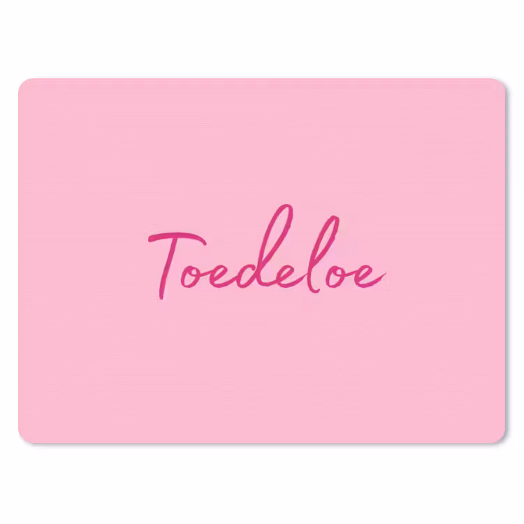 Toedeloe - Roze - Minimalistisch muismat rubber klein -3d