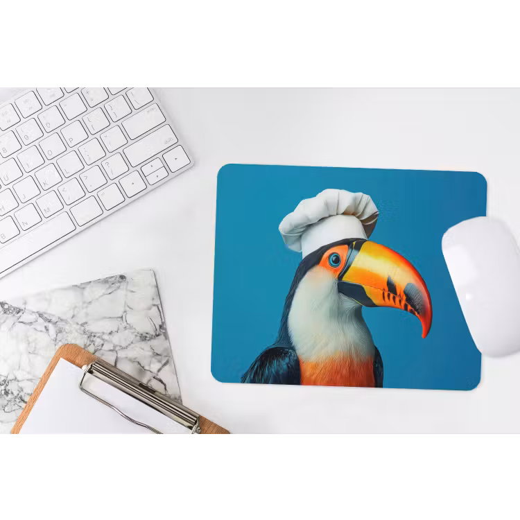Toekan - Papegaai - Vogel - Koksmuts muismat rubber klein -witbureau