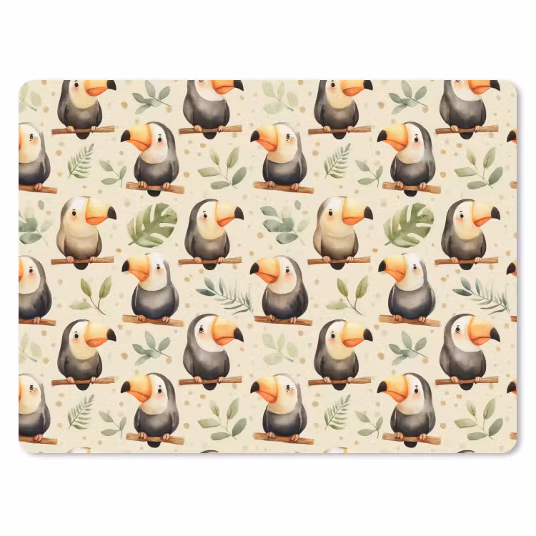 Toekans - Exotisch - Kleurrijk muismat rubber klein 262 -3d