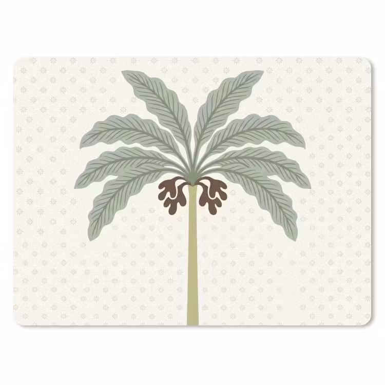 Boom - Bladeren - Groen - Decoratief - Beige muismat rubber klein -3d