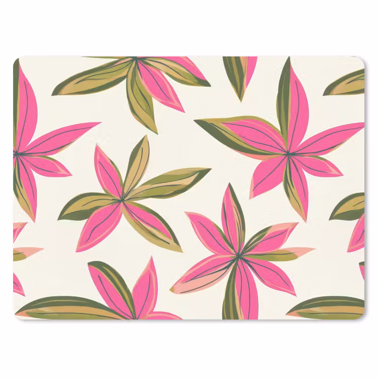 Tropisch - Bloem - Roze muismat rubber klein 262 -3d