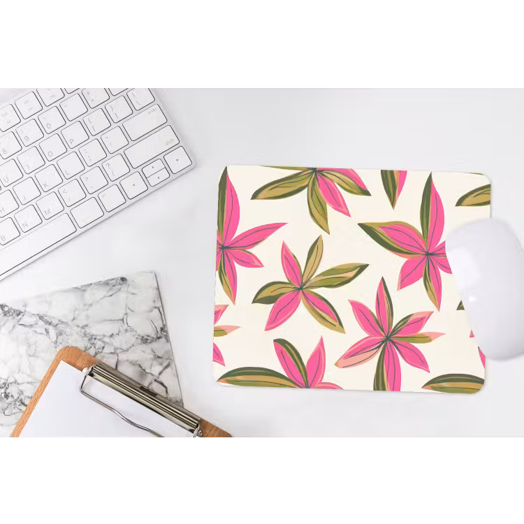 Tropisch - Bloem - Roze muismat rubber klein 262 -witbureau