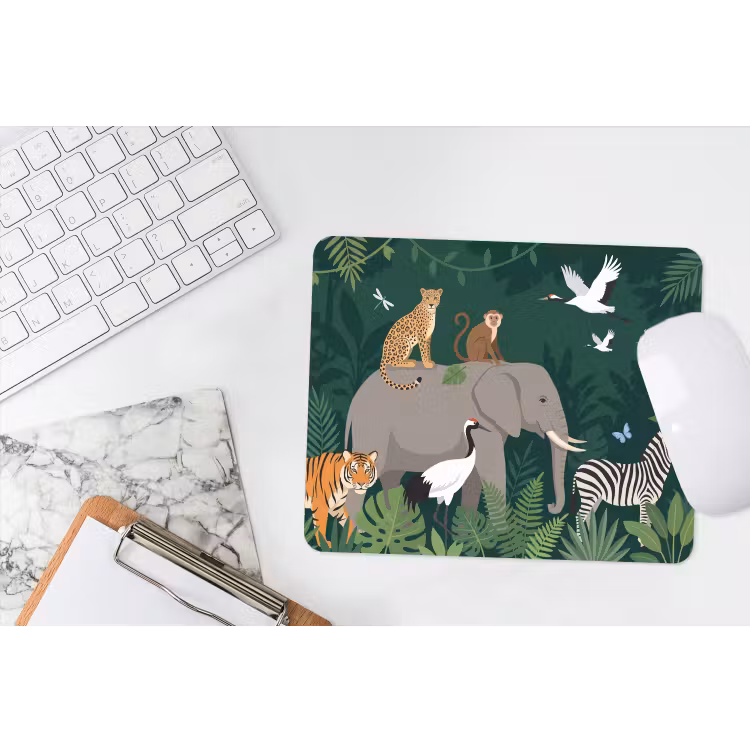 Tropisch - Jungle - Groen muismat rubber klein -witbureau