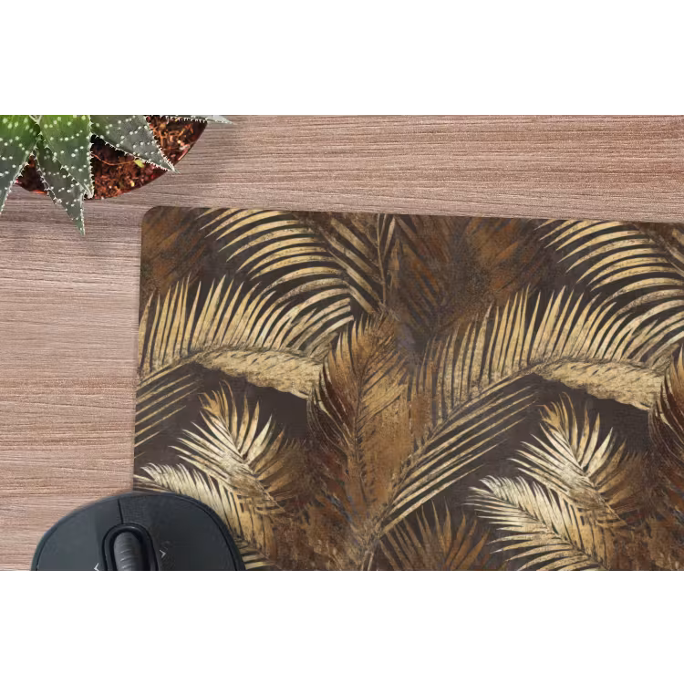 Tropisch - Bladeren - Goud muismat rubber klein 262 -closeup