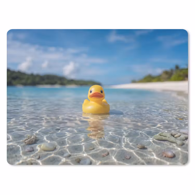Tropisch - Badeend - geel muismat rubber klein -3d