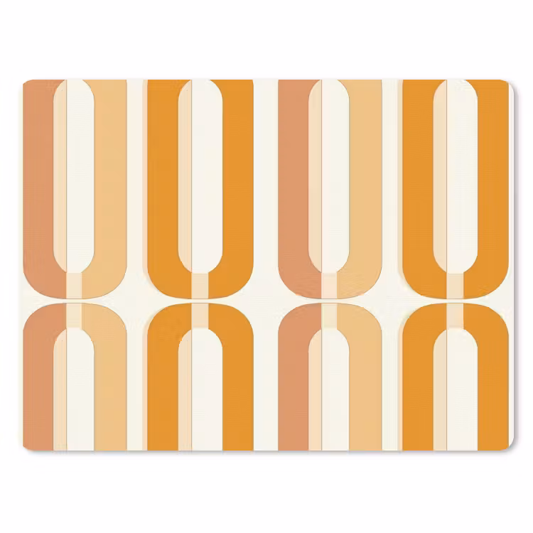 U-vorm - Retro - Oranje muismat rubber klein 262 -3d