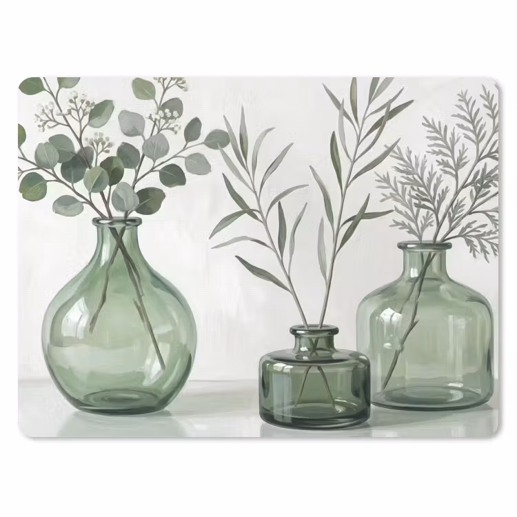Vazen - Bladeren - Groen muismat rubber klein -3d