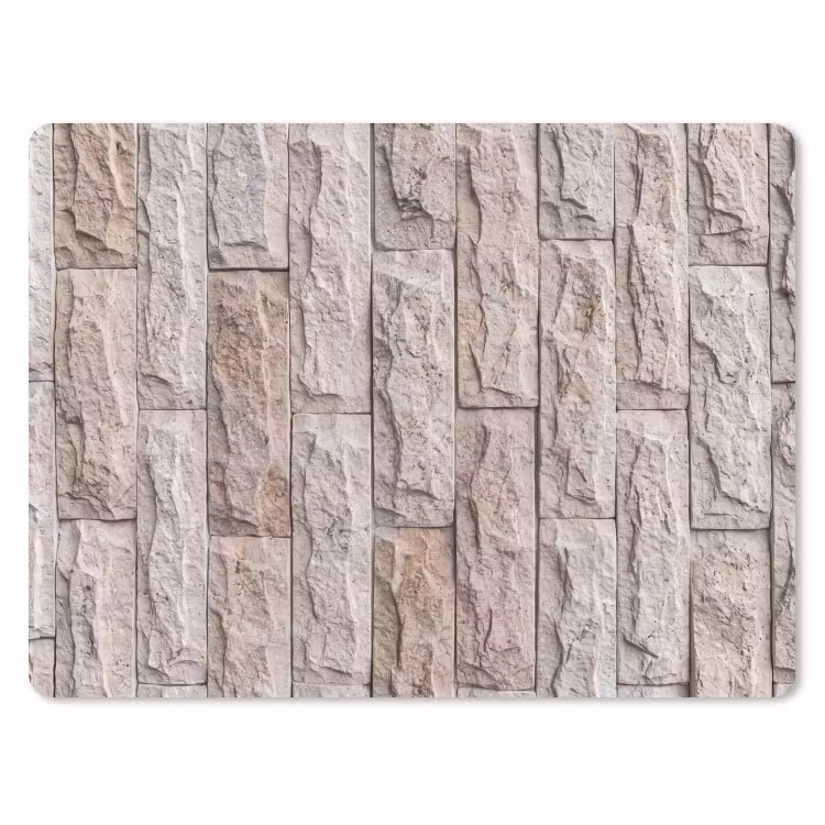 Muur - Steen - Ruw - Beige - Textuur muismat rubber klein -3d