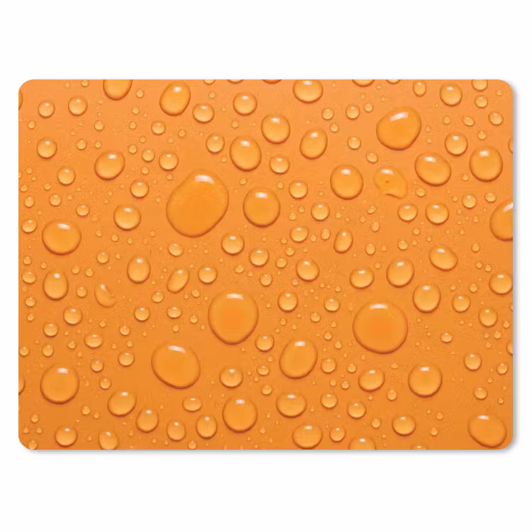 Water - Druppels - Oranje muismat rubber klein -3d