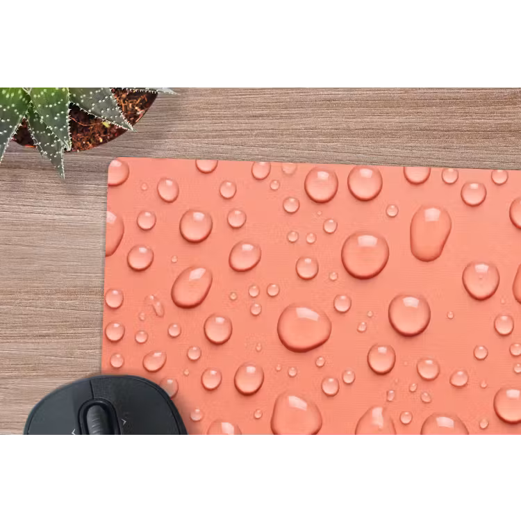 Water - Druppels - Roze muismat rubber klein -closeup