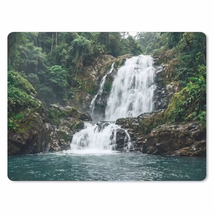 Waterfall - Forest - Nature - Greenkhgyguyg muismat rubber klein -3d