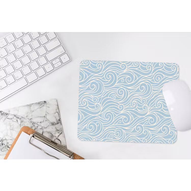 Golf - Abstract - Natuur - Modern - Blauw muismat rubber klein -witbureau
