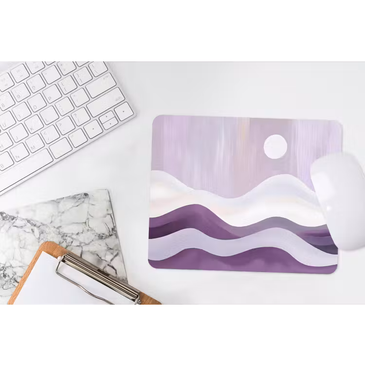 Golven - Heuvels - Abstract - Paars muismat rubber klein -witbureau