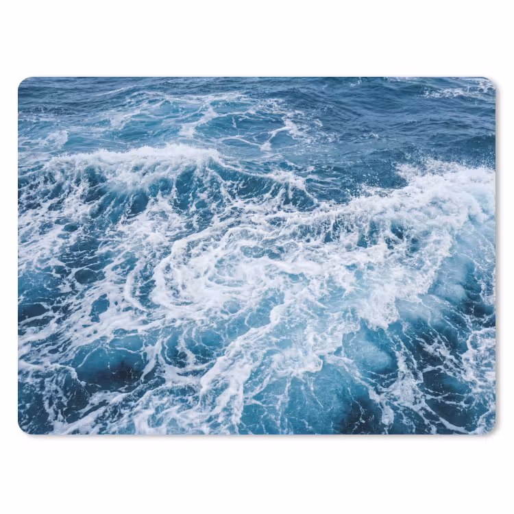 Golven - Oceaan - Blauw muismat rubber klein -3d
