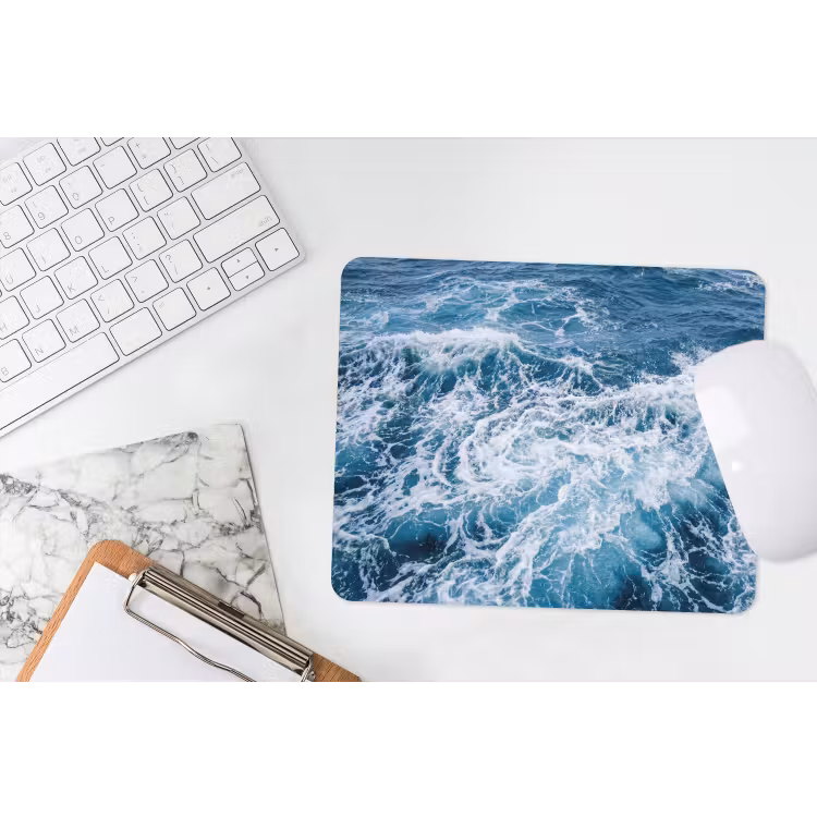 Golven - Oceaan - Blauw muismat rubber klein -witbureau
