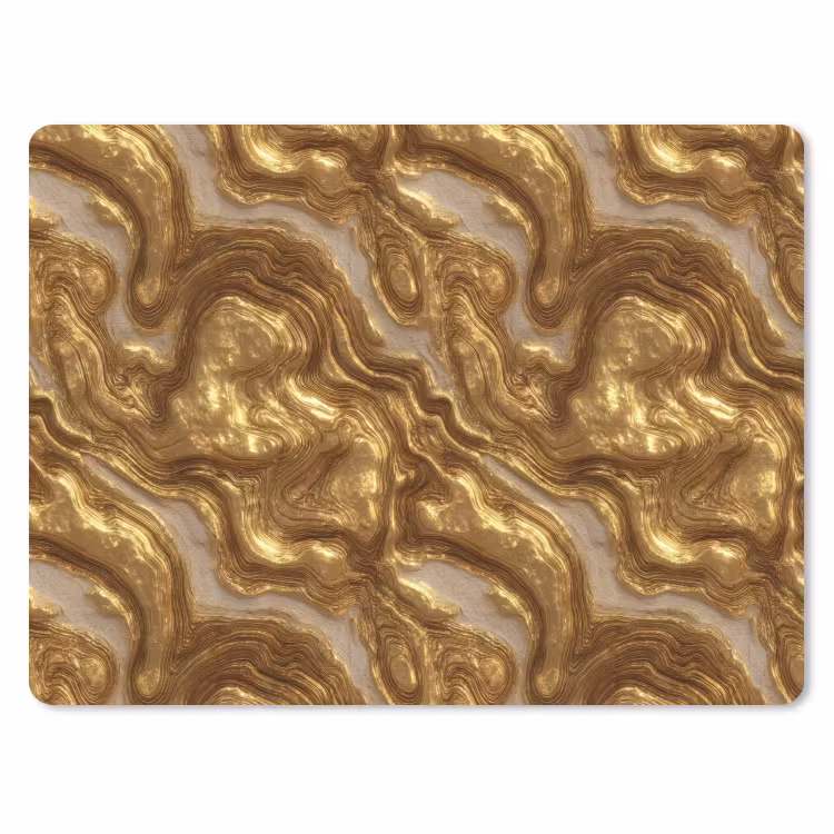Golven - Organisch - Goud - Crème muismat rubber klein 262 -3d