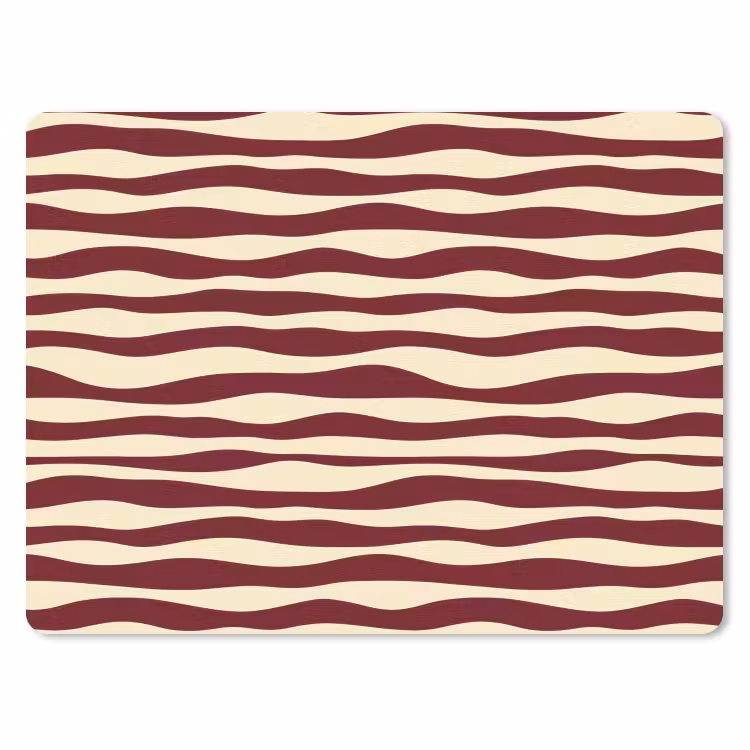 Golven - Rood - Patroon - Crème muismat rubber klein 262 -3d