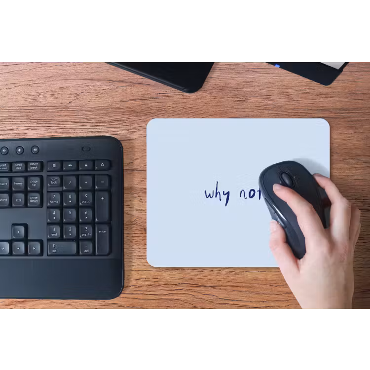 Why not - Blauw - Donker blauw - Quote muismat rubber klein -toetsenbord