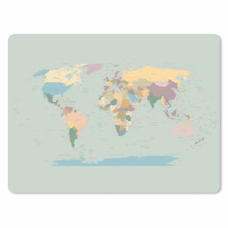 Wereldkaart - Realistisch - Kaart muismat rubber klein -3d