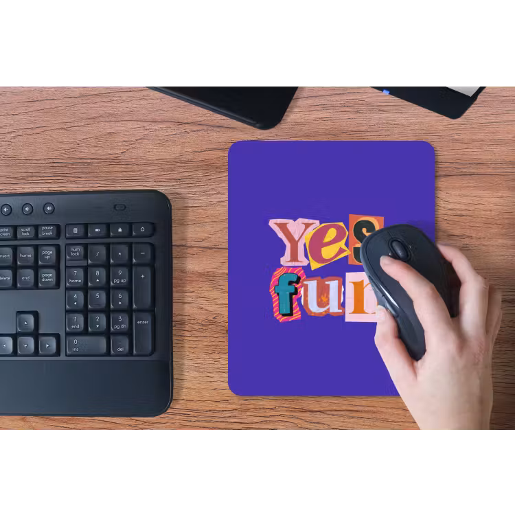 Yes fun - Kleurrijk - Collage-stijl muismat rubber klein -toetsenbord