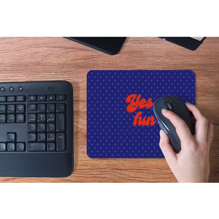Yes fun - Rood - Blauw - Stippen muismat rubber klein -toetsenbord