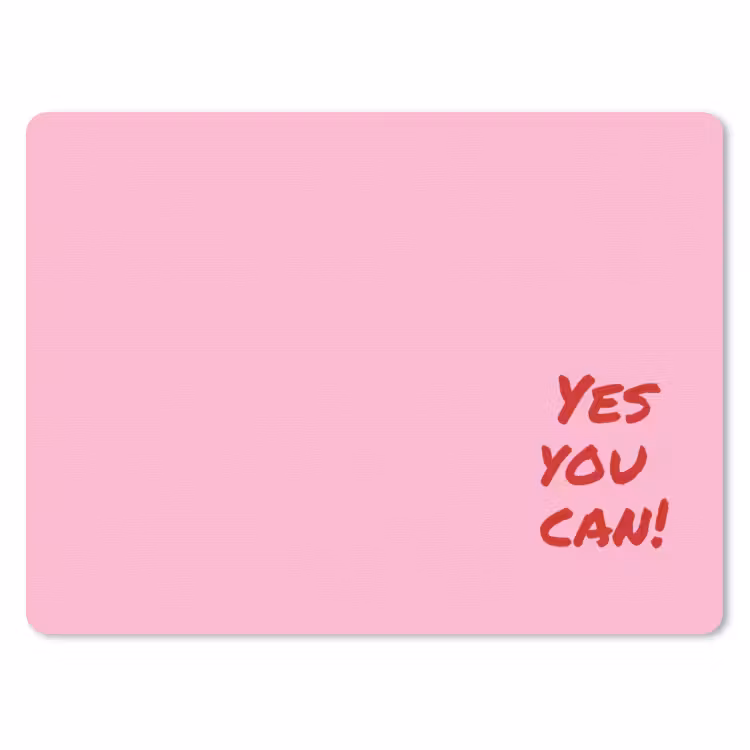 Yes you can do it - Rood - Roze muismat rubber klein -3d