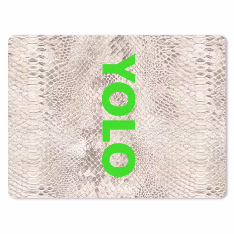 YOLO - Groen - Neon - Slangenprnt muismat rubber klein -3d