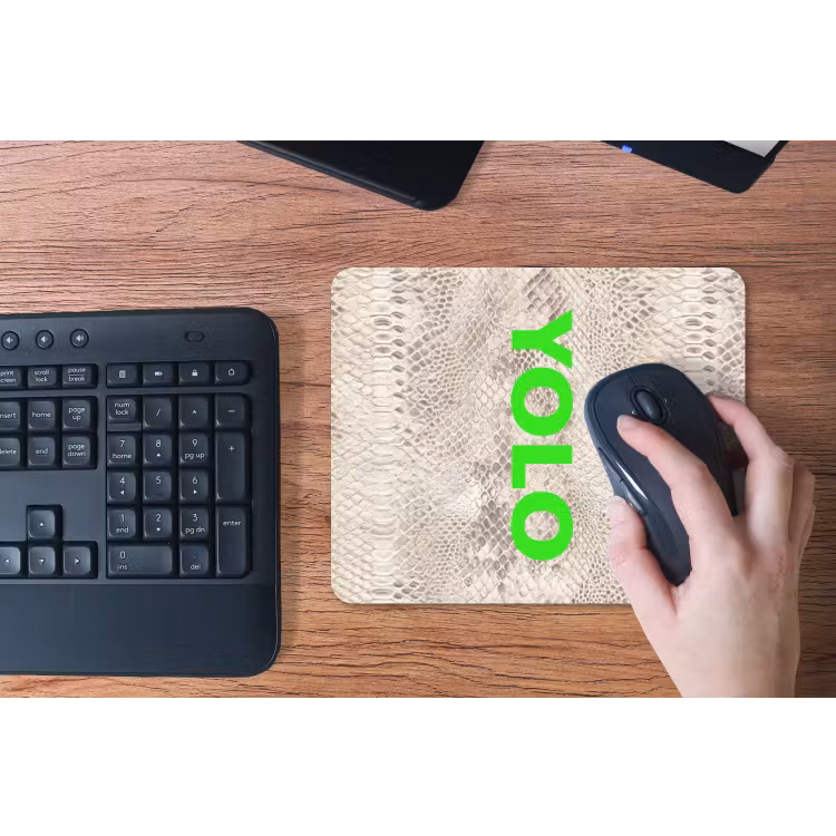 YOLO - Groen - Neon - Slangenprnt muismat rubber klein -toetsenbord