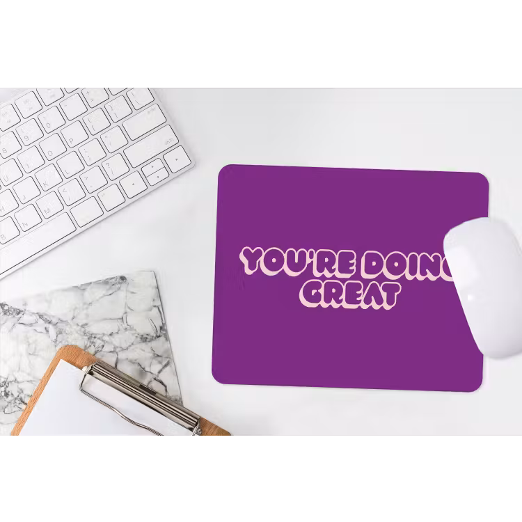 You're doing great - Paars - Bubble letters muismat rubber klein -witbureau