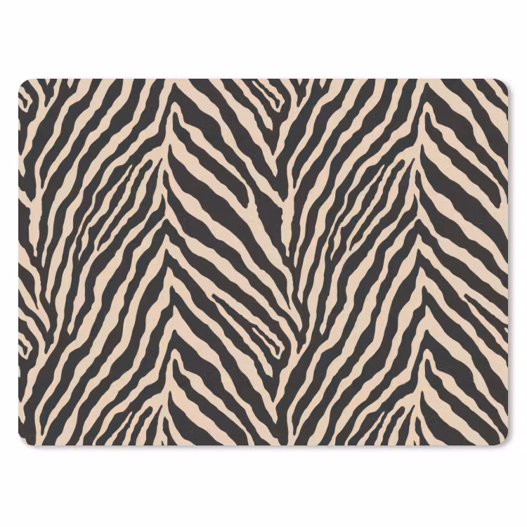 Zebra - Klassiek - Zwart muismat rubber klein 262 -3d