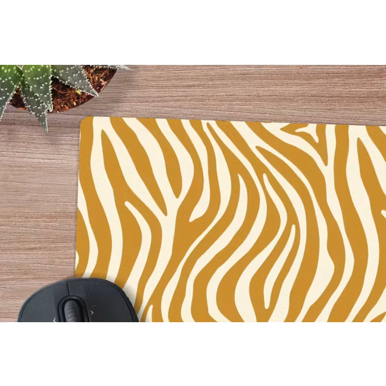 Zebra - Klassiek - Oker - Geel muismat rubber klein 262 -closeup