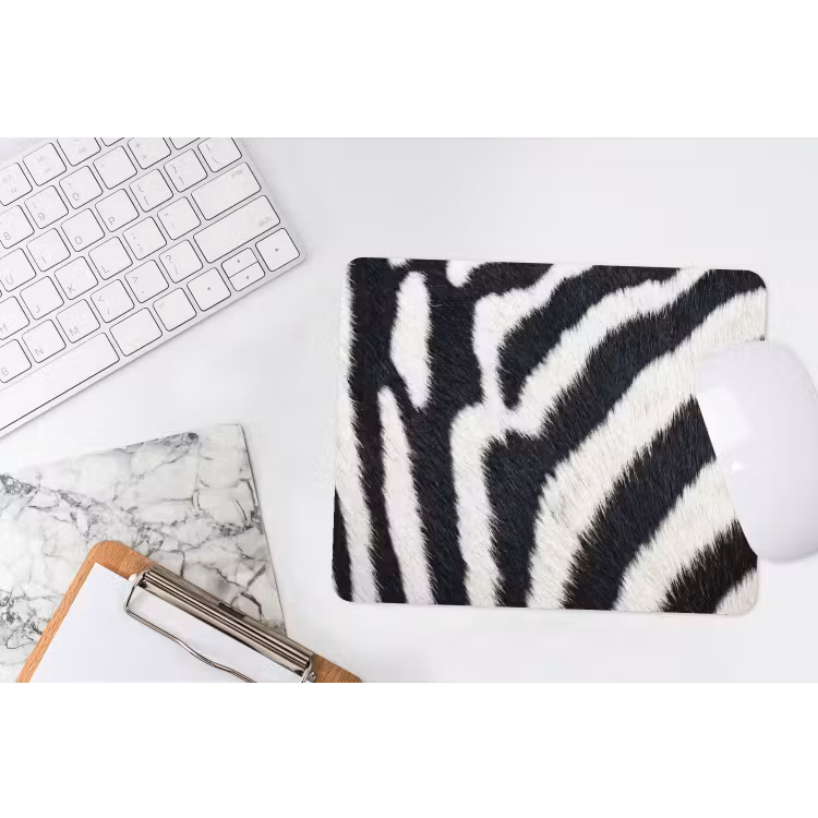 Zebra - Vacht - Klassiek - Zwart - Wit muismat rubber klein -witbureau