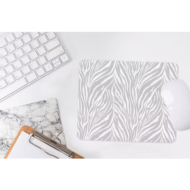Zebra - Motief - Grijs muismat rubber klein 262 -witbureau