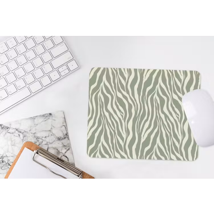 Zebra - Motief - Groen muismat rubber klein 262 -witbureau