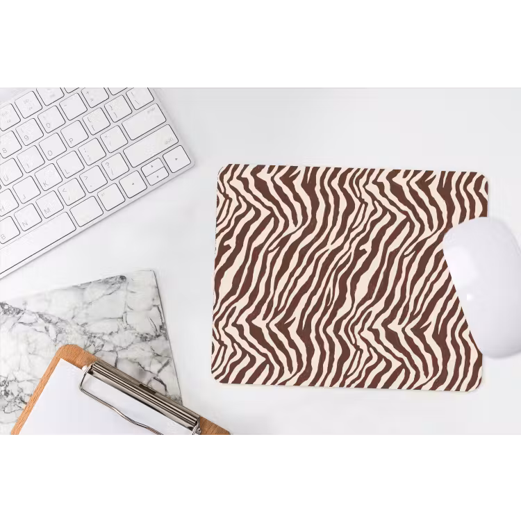 Zebra - Patroon - Zwart - Wit muismat rubber klein 262 -witbureau