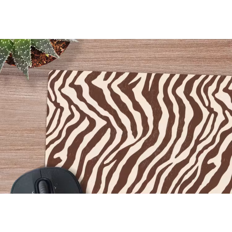 Zebra - Patroon - Zwart - Wit muismat rubber klein 262 -closeup
