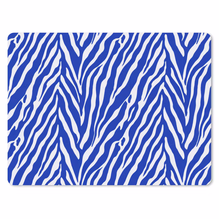 Zebra - Patroon - Kobalt - Blauw muismat rubber klein 262 -3d